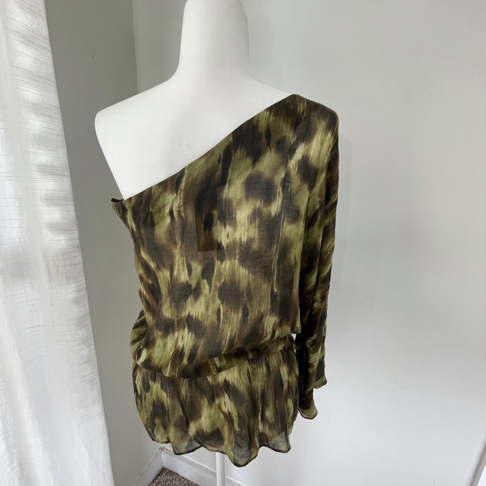 Anthropologie DREW Grass one sleeve Blouse Top - Picture 5 of 7